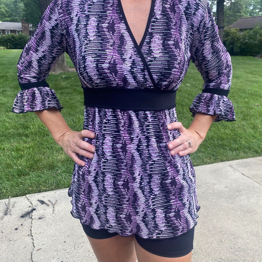 Dress barn purple and black blouse